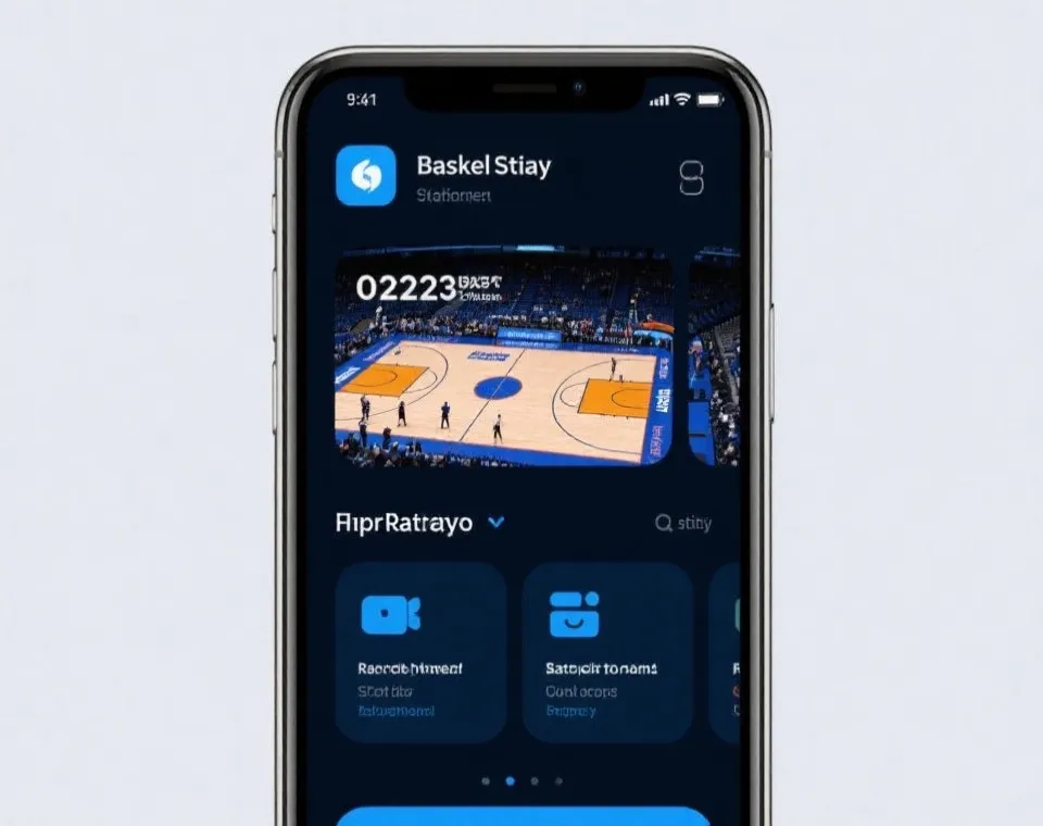 NBA直播导航移动端界面示意